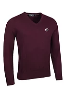 g.THE OPEN EDEN The Open V Neck Cotton Lightweight Golf Sweater - Bordeaux