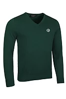 g.THE OPEN EDEN The Open V Neck Cotton Lightweight Golf Sweater - Bottle
