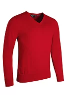 g.EDEN V Neck Cotton Lightweight Golf Sweater - Garnet