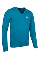 g.RYDER CUP EDEN Ryder Cup V Neck Cotton Lightweight Golf Sweater - Lagoon