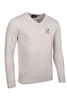 g.RYDER CUP EDEN Ryder Cup V Neck Cotton Lightweight Golf Sweater - Linen