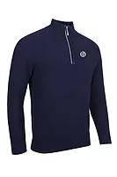 g.THE OPEN EDINBURGH THE OPEN Quarter Zip Textured Touch of Cashmere Golf Sweater - Navy/White