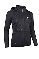 g.RYDER CUP ELLA Ryder Cup Full Zip Animal Print Performance Heavyweight Hooded Jacket - Black/Animal Print