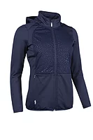 g.ELLA Full Zip Animal Print Performance Heavyweight Hooded Jacket - Navy/Animal Print
