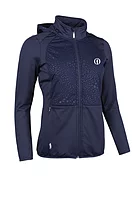 g.THE OPEN ELLA The Open Full Zip Animal Print Performance Heavyweight Hooded Jacket - Navy/Animal Print