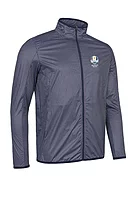 g.RYDER CUP ELRICK Ryder Cup Zip Front Showerproof Performance Lightweight Golf Jacket - Light Grey/Navy Houndstooth