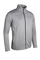 g.ELRICK Full Zip Showerproof Performance Lightweight Golf Jacket - Light Grey Marl/Black