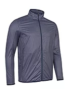 g.ELRICK Full Zip Showerproof Performance Lightweight Golf Jacket - Light Grey/Navy Houndstooth