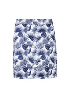 g.EMELI Lightweight Stretch Performance Golf Skort - White/Navy Tropical Print