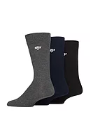 g.ENDRICK 3 Pair Pack Dress Golf Sock - Black/Navy/Charcoal Marl