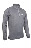 g.THE OPEN ESK The Open Quarter Zip Performance Golf Midlayer - Light Grey Marl/White
