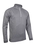 g.ESK Quarter Zip Performance Golf Midlayer - Light Grey Marl/White