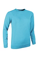 g.ESTHER Crew Neck Lambswool Midweight Golf Sweater - Aqua