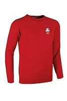 g.RYDER CUP ESTHER Ryder Cup Crew Neck Lambswool Midweight Golf Sweater - Garnet