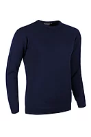 g.ESTHER Crew Neck Lambswool Midweight Golf Sweater - Navy