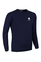 g.RYDER CUP ESTHER Ryder Cup Crew Neck Lambswool Midweight Golf Sweater - Navy