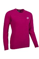 g.THE OPEN ESTHER The Open Crew Neck Lambswool Midweight Golf Sweater - Raspberry Marl