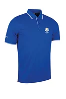 g.RYDER CUP ETHAN Ryder Cup Tipped Performance Pique Golf Shirt - Ascot Blue/White
