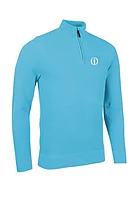 g.THE OPEN ETON The Open Zip Textured Cotton Lightweight Golf Sweater - Aqua