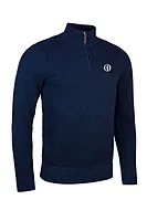 g.THE OPEN ETON The Open Zip Textured Cotton Lightweight Golf Sweater - Navy Marl