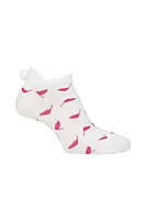 g.EUGENIE Patterned Secret Golf Socks - White/Hot Pink Flags