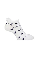 g.EUGENIE Patterned Secret Golf Socks - White/Navy Flags