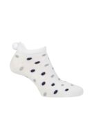 g.EUGENIE Patterned Secret Golf Socks - White/Navy & Light Grey Dots