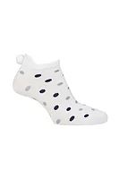 g.EUGENIE Patterned Secret Golf Socks - White/Navy & Light Grey Dots