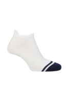 g.EUGENIE Patterned Secret Golf Socks - White/Navy Stripes