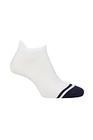 g.EUGENIE Patterned Secret Golf Socks - White/Navy Stripes