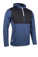 s.EVEREST SALE Quarter Zip Colour Block Showerproof Golf Hoodie Sale - Airforce/Black/White