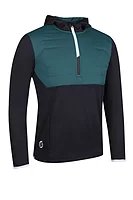 s.EVEREST SALE Quarter Zip Colour Block Showerproof Golf Hoodie Sale - Black/Evergreen/White