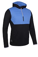 s.EVEREST Quarter Zip Colour Block Showerproof Golf Hoodie - Black/Ocean/Silver