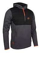 s.THE OPEN EVEREST The Open Quarter Zip Colour Block Showerproof Golf Hoodie - Charcoal/Black/Inferno