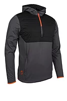 s.EVEREST Quarter Zip Colour Block Showerproof Golf Hoodie - Charcoal/Black/Inferno
