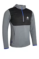 s.RYDER CUP EVEREST Ryder Cup Quarter Zip Colour Block Showerproof Golf Hoodie - Gunmetal/Black/Electric Blue