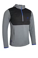 s.THE OPEN EVEREST The Open Quarter Zip Colour Block Showerproof Golf Hoodie - Gunmetal/Black/Electric Blue