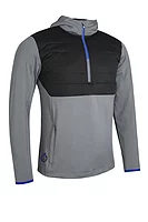 s.EVEREST Quarter Zip Colour Block Showerproof Golf Hoodie - Gunmetal/Black/Electric Blue