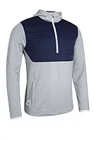 s.EVEREST Quarter Zip Colour Block Showerproof Golf Hoodie - Silver Marl/Navy/White