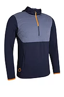 s.EVEREST SALE Quarter Zip Colour Block Showerproof Golf Hoodie Sale - Navy/Navy Marl/Lava