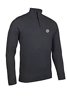 g.THE OPEN EXETER The Open Quarter Zip Diamond Knit Cotton Lightweight Golf Sweater - Charcoal Marl