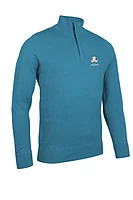 g.RYDER CUP EXETER Ryder Cup Quarter Zip Diamond Knit Cotton Lightweight Golf Sweater - Lagoon