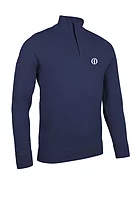 g.THE OPEN EXETER The Open Quarter Zip Diamond Knit Cotton Lightweight Golf Sweater - Navy Marl