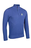 g.RYDER CUP EXETER Ryder Cup Quarter Zip Diamond Knit Cotton Lightweight Golf Sweater - Tahiti