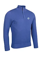 g.THE OPEN EXETER The Open Quarter Zip Diamond Knit Cotton Lightweight Golf Sweater - Tahiti