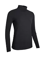 g.FERN Long Sleeve Cotton Roll Neck Golf Top - Black