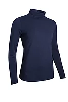g.FERN Long Sleeve Cotton Roll Neck Golf Top - Navy
