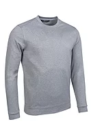 g.FRASER Crew Neck Performance Midweight Golf Midlayer - Light Grey Marl