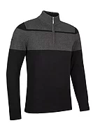 g.GARVIE Quarter Zip Block Touch of Cashmere Midweight Golf Sweater - Black/Charcoal Marl