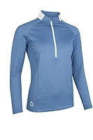 s.GENEVA Thermal Shaped Fleece Midweight Golf Midlayer - Mineral Blue/White